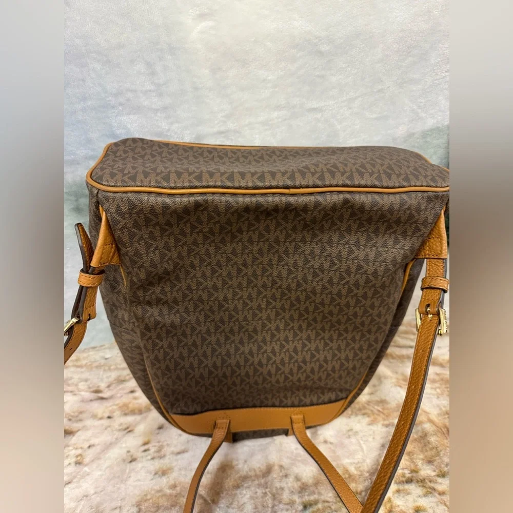 Michael Kors Brown Signature Large Jet Set Abbey Backpack